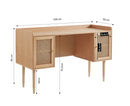 Bureau Leon - Chêne Et Cannage Rotin