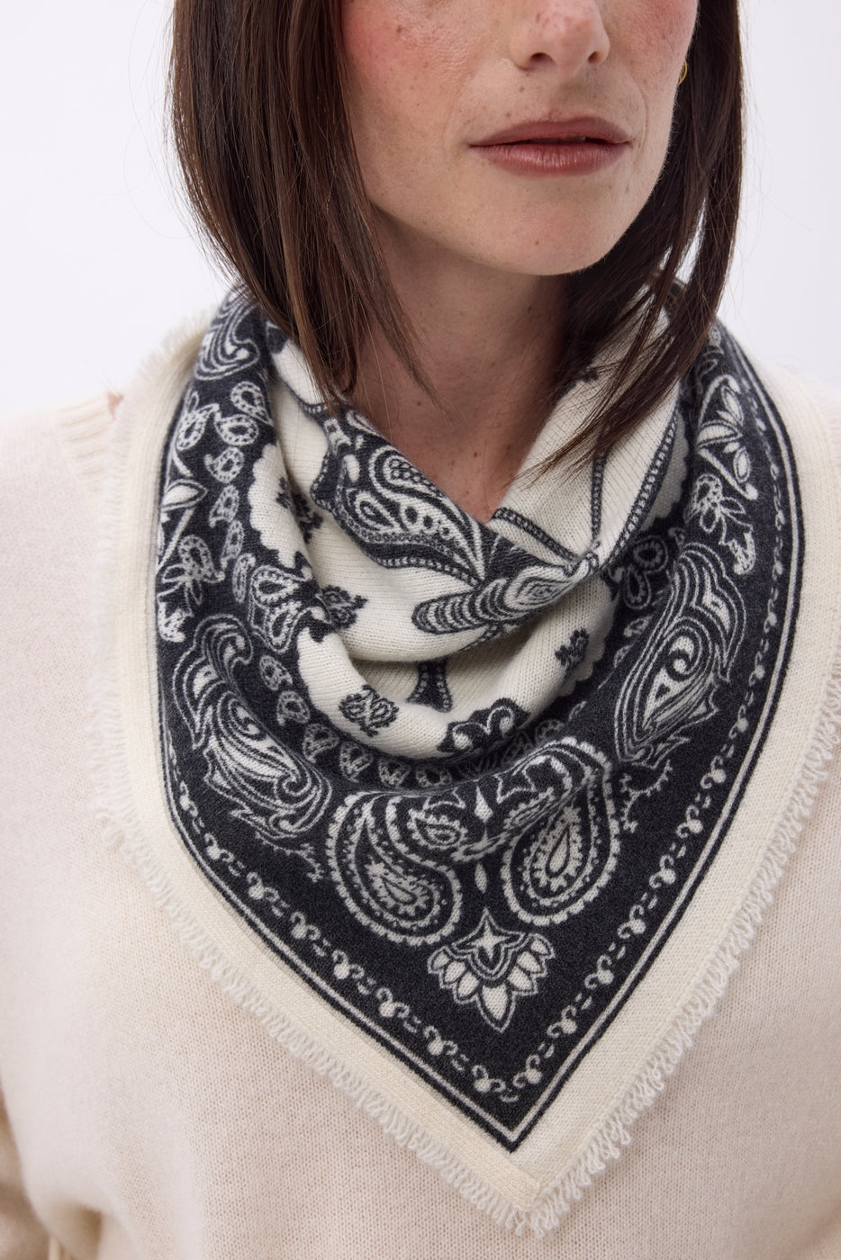 Small Butterfly Bandana - Black - Women