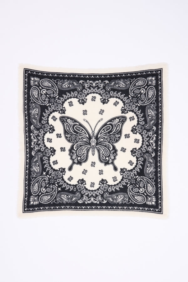 Mała bandana Butterfly – Czarna – Damska – 100% kaszmir