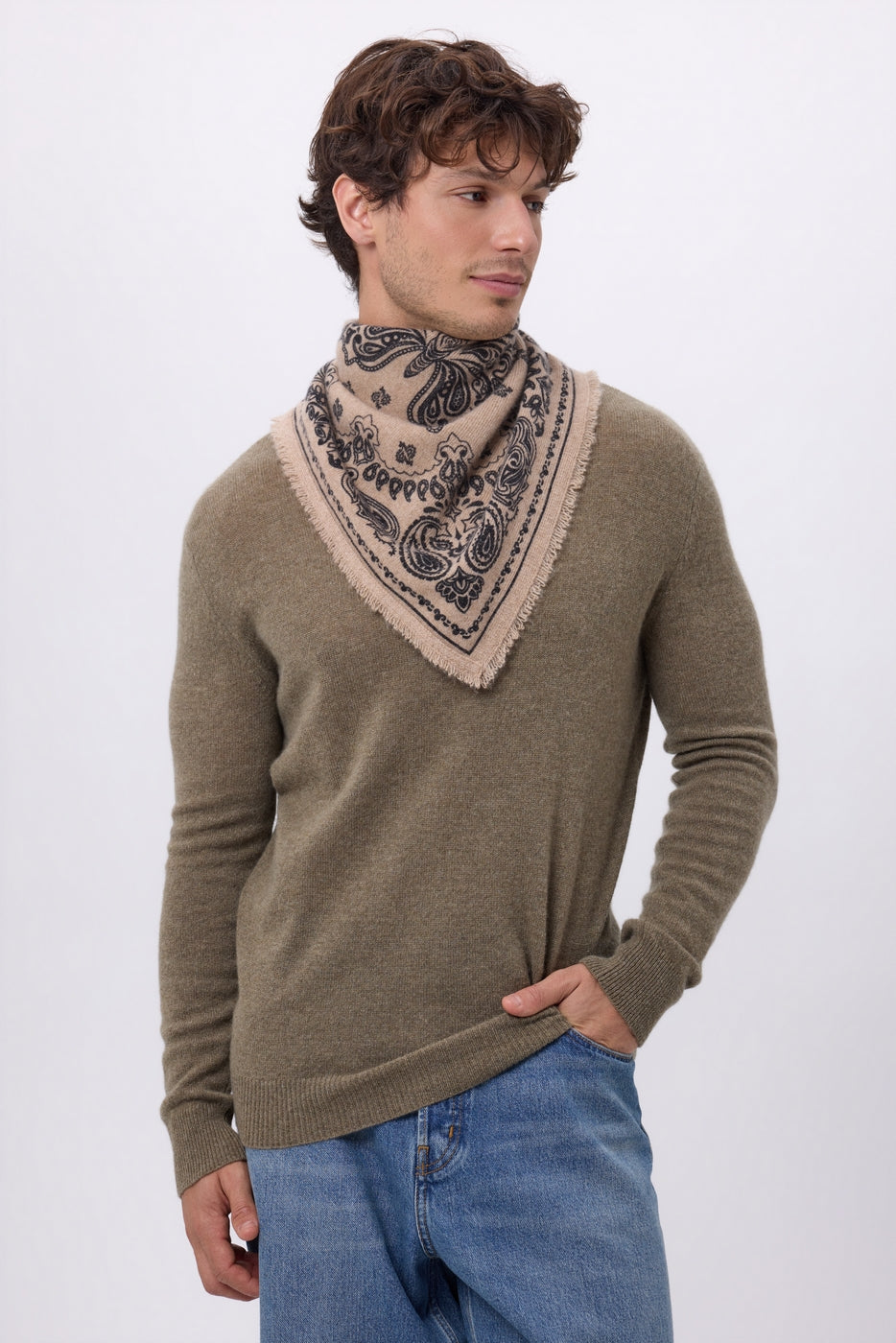 Bandana pequeño Butterfly - Beige crema - Hombre