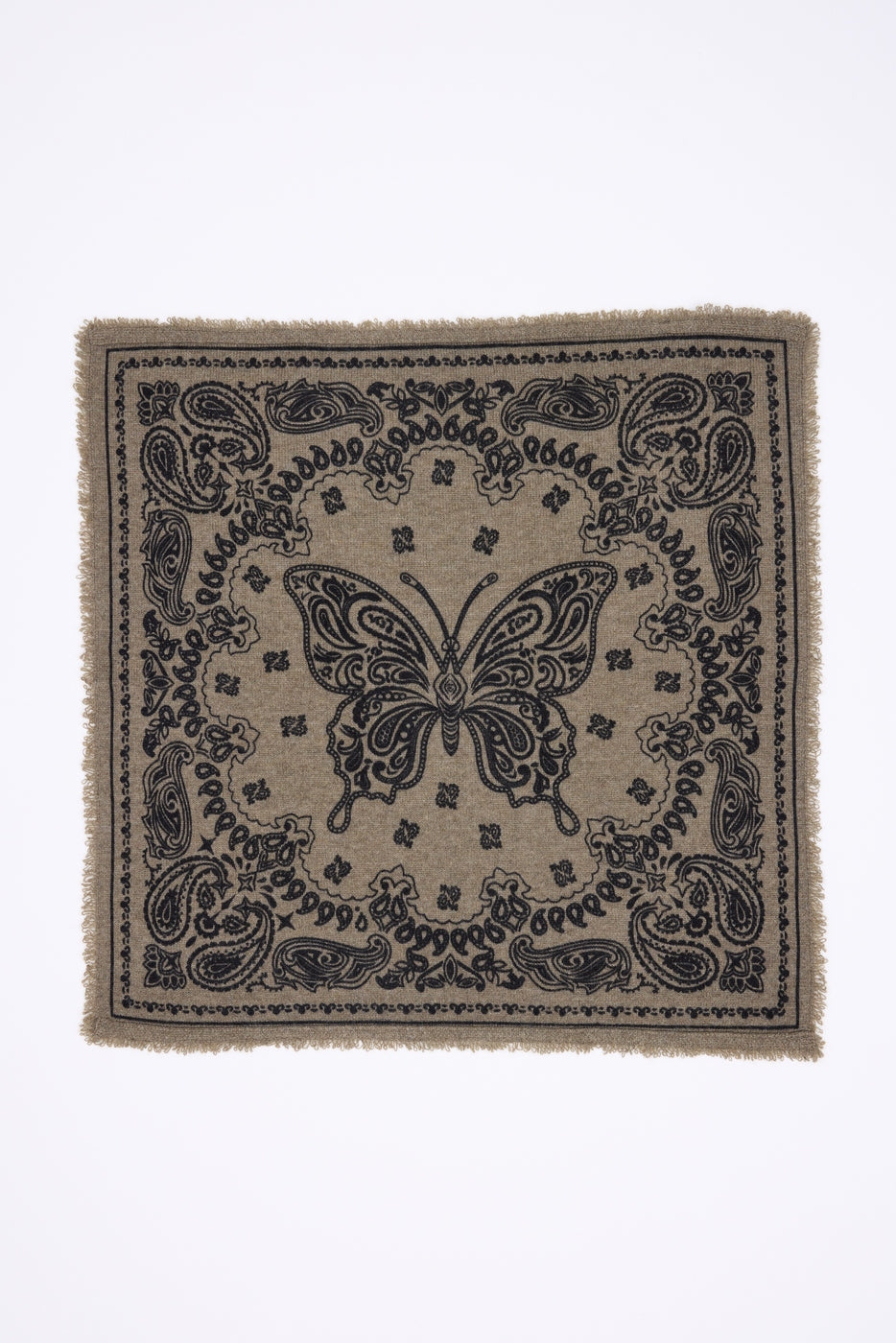Piccola Bandana Butterfly - Cachi Mélange - Bambino - 100% Cashmere