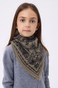 Piccola Bandana Butterfly - Cachi Mélange - Bambino - 100% Cashmere