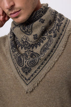 Piccolo bandana Butterfly - Cachi mélange - Uomo - 100% cashmere