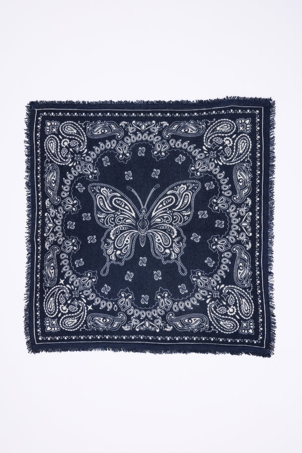 Kleines Bandana Butterfly - Marineblau - Damen - 100% Kaschmir
