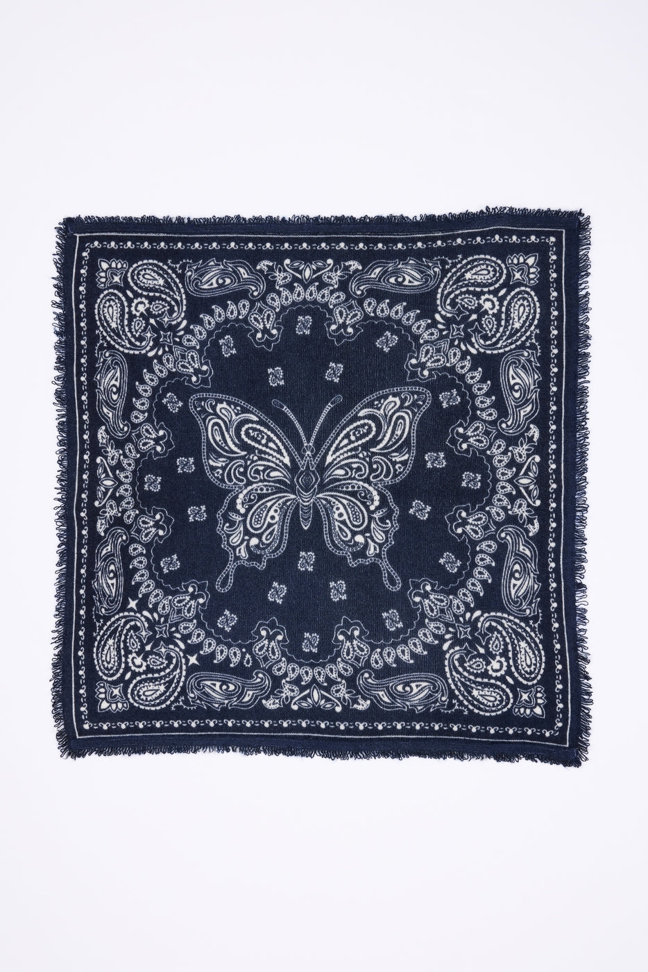 Small Butterfly Bandana - Navy Blue - Men