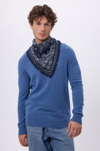Small Butterfly Bandana - Navy Blue - Men