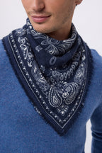 Small Butterfly Bandana - Navy Blue - Men