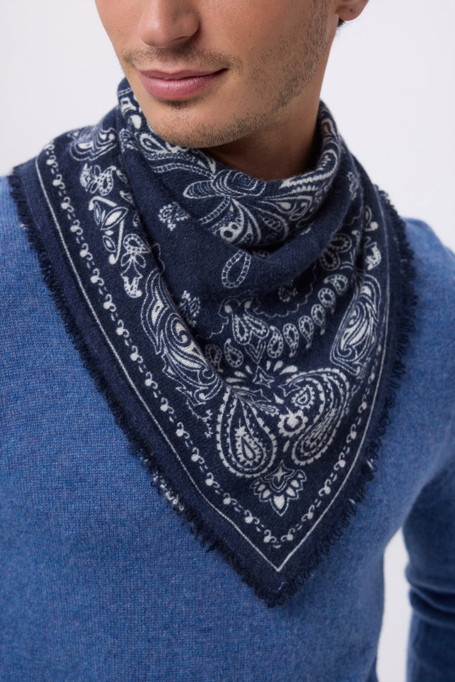 Small Butterfly Bandana - Navy Blue - Men