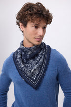 Small Butterfly Bandana - Navy Blue - Men