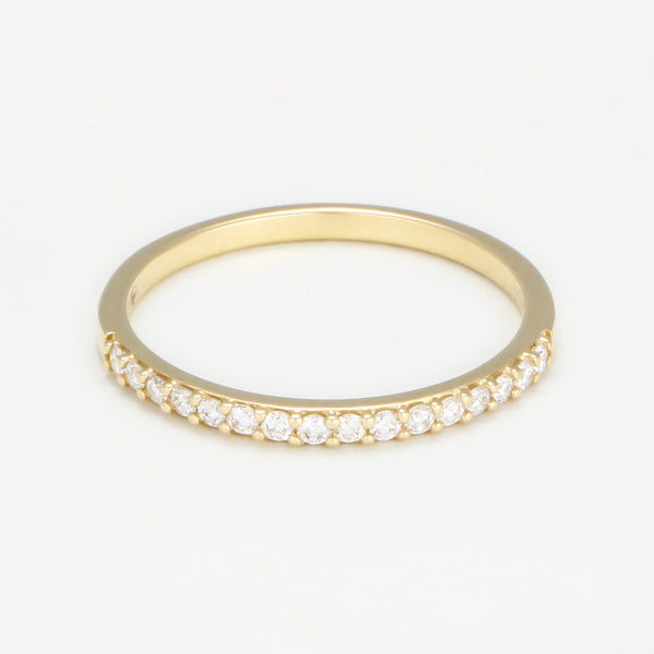 Diamanta – Ring "Color Alliance Diamant" D0,20/16, geelgouden ring met een rij kleine witte diamanten