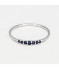 Diamanta – Bague "Bryan" S0,12/7, bague fine en argent avec des pierres bleues incrustées sur le dessus