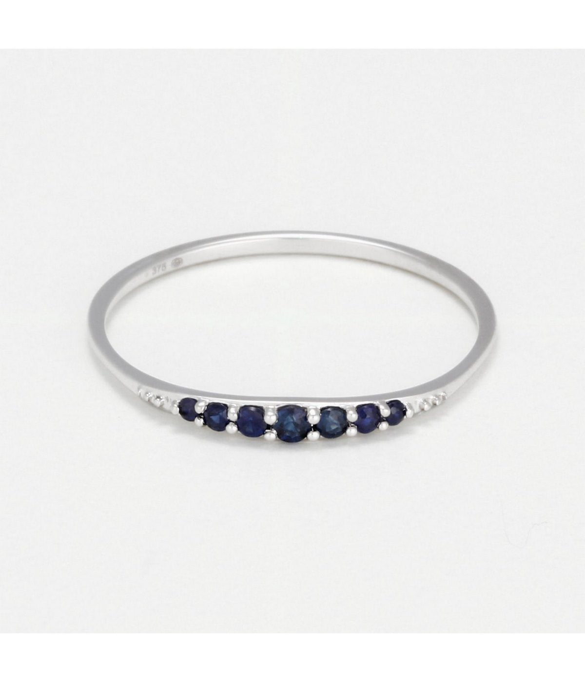 Diamanta – Bague "Bryan" S0,12/7, bague fine en argent avec des pierres bleues incrustées sur le dessus