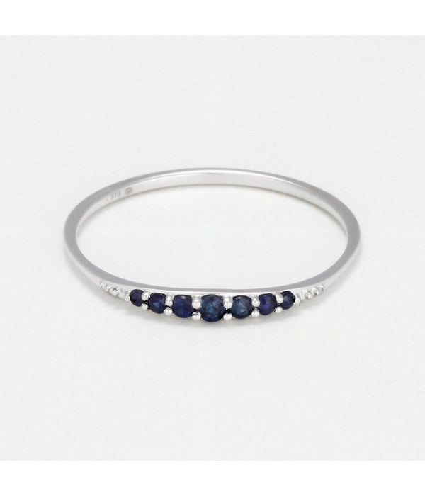 Diamanta – Ring "Bryan" S0,12/7, fijne zilveren ring met blauwe stenen aan de bovenkant