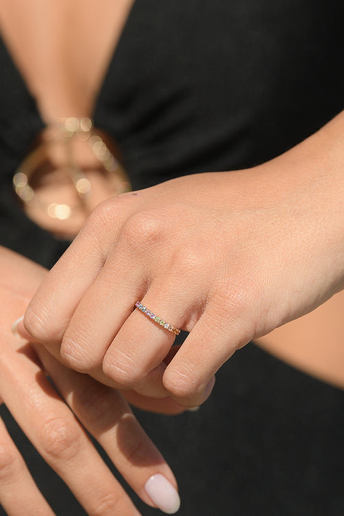 Bague "Multi Colors" D0,02/2 Mix0,22/19 - Or Jaune 375/1000