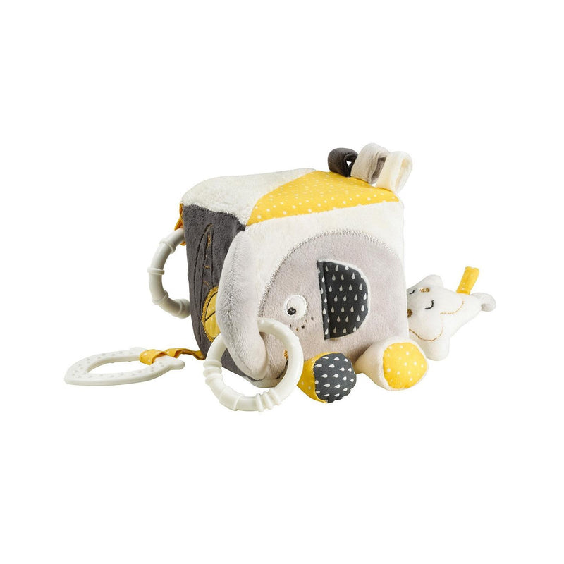 Cube D'Activités Bébé En Velours Gris