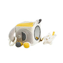 Cube D'Activités Bébé En Velours Gris