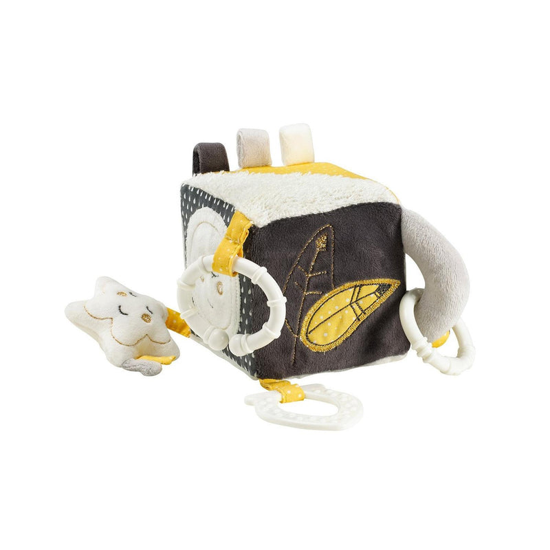 Cube D'Activités Bébé En Velours Gris