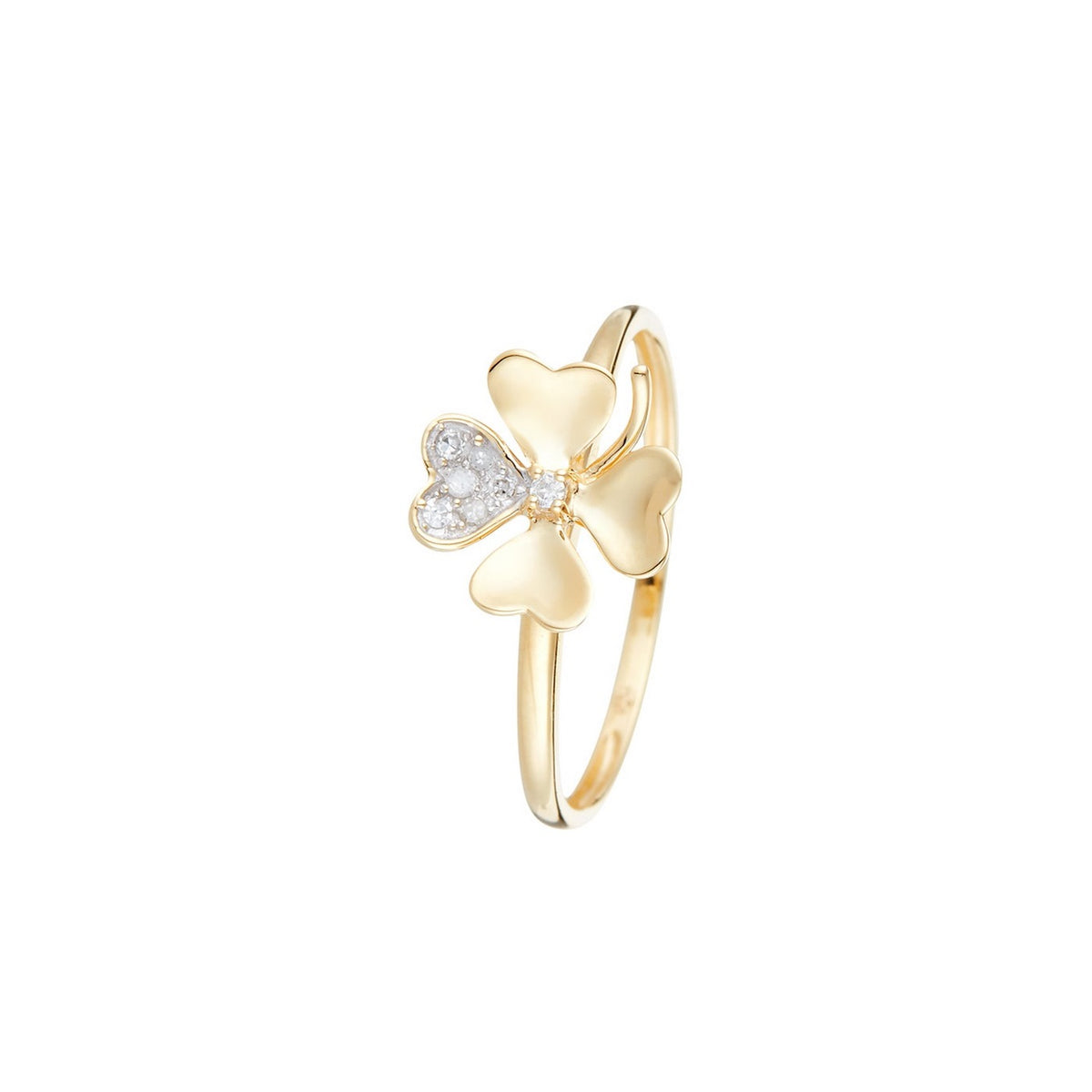 Bague "Dites-Le Avec Une Fleur" Diamants 0,05/7 - Or Jaune 375/1000