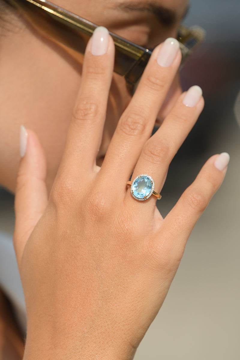 “Topazissime” Ring D0.10/32 & Blue Topaz 7/1