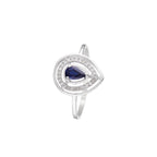 Bague "Océane" Diamants 0,09/29 & Saphir 0,30/1 - Or Blanc 375/1000