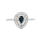 Océane Ring, D0.09/29 & Sapphire 0.30/1 - 375/1000 White Gold