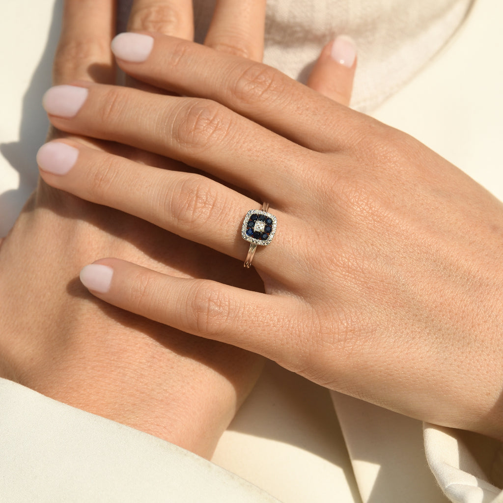 Bague "Volga" D0,03/8 & Saphir 0,58/8