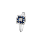 Bague "Volga" Diamants 0,03/8 & Saphir 0,58/8 - Or Blanc 375/1000