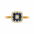 Bague "Volga" Diamants 0,03/8 & Saphir 0,58/8 - Or Jaune 375/1000