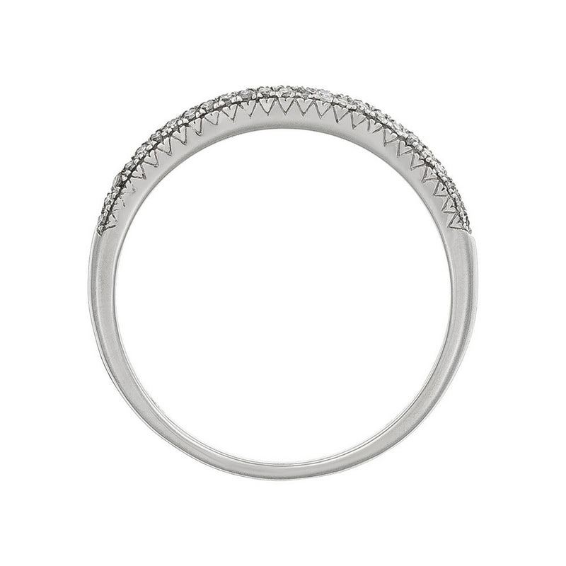 Bague "Alliance Foch" Diamants 0,15/50 - Or Blanc 375/1000