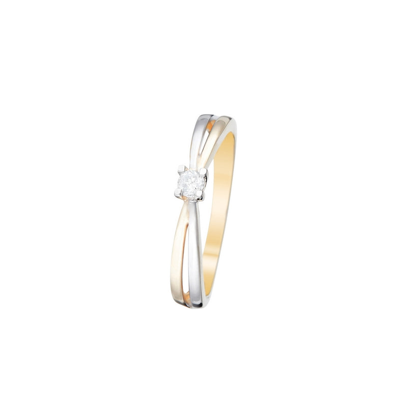 Bague "Ma Bien Aimée" D0,08/1 - Or Bicolore 375/1000