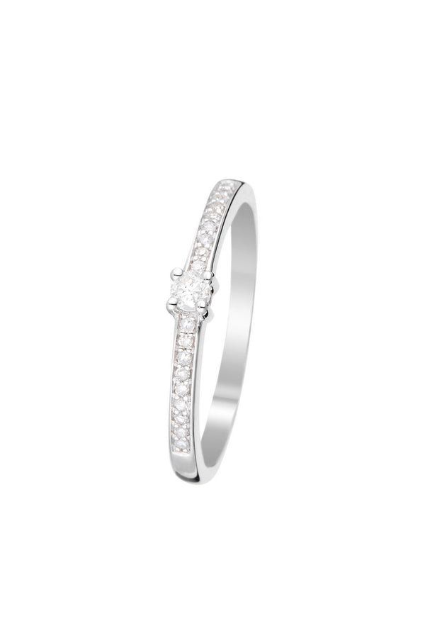 Bague "Toi Mon Amour" D0,14/19 - Or Blanc 375/1000