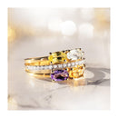 “Cayuga” Diamond Ring 0.1/20 + Peridot, Topaz, Amethyst And Citrine1.07/4