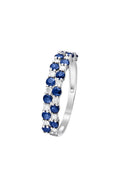 Bague "Princesse Grace" Diamants 0,21/14 + Saphirs 1,4/14