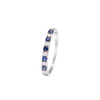 Bague "Séoul" Diamants 0,11/4 & Saphir 0,25/5 - Or Blanc 375/1000