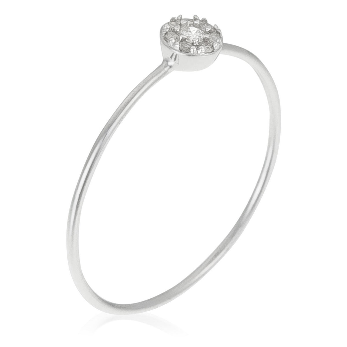 Anello "Regina di bellezza" D0,06/8 - Oro bianco 375/1000