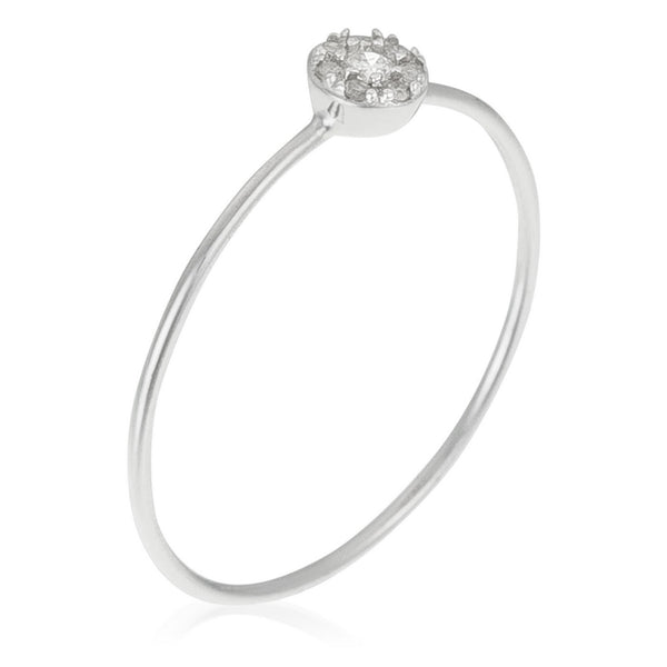 Anello "Regina di bellezza" D0,06/8 - Oro bianco 375/1000
