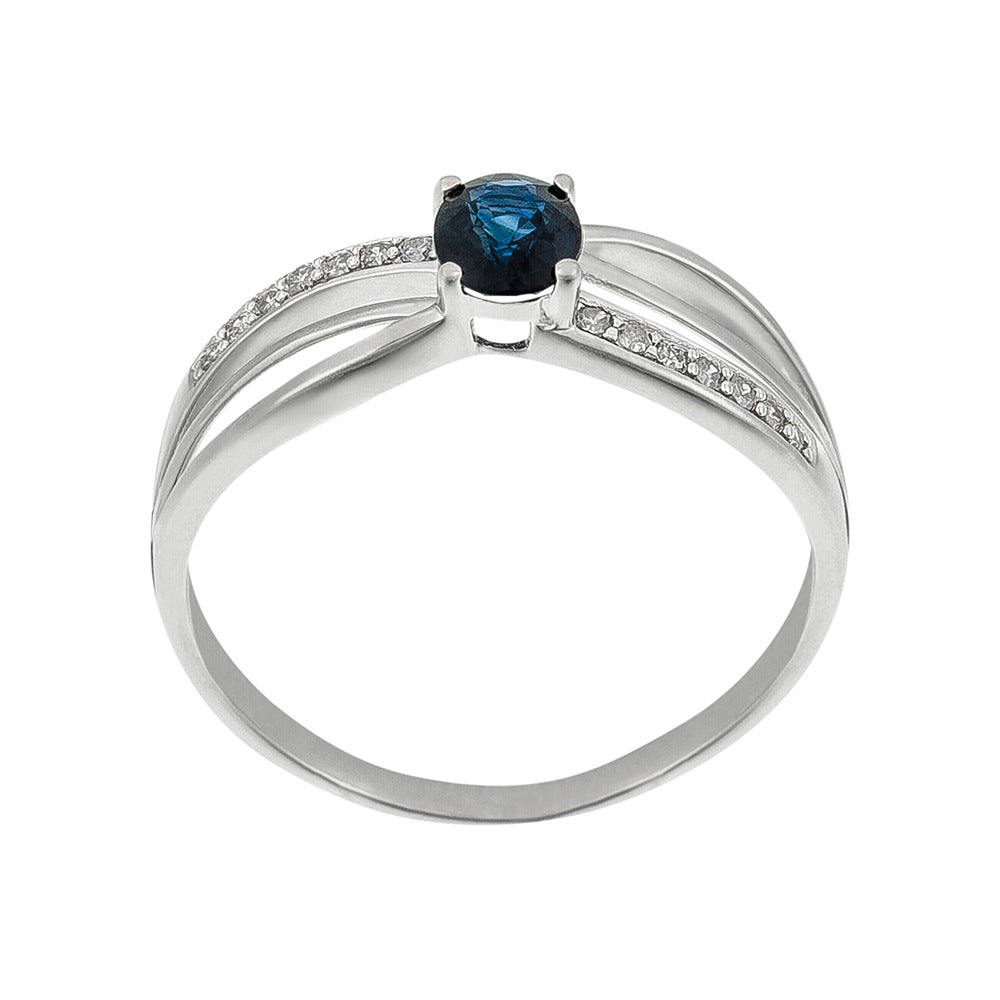 Anillo “René” D0.07/14 y Zafiro 0.50/1