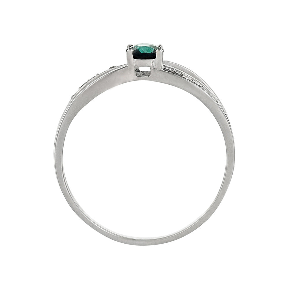 Anillo “René” D0.07/14 y Zafiro 0.50/1