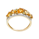 Bague "Olivines" D0,05/16 & Péridot 0,14/6 & Citrine 1,30/5 - Or Jaune 375/1000