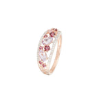Bague "Amore" 0,12/36, Rhodolite Garnet 0,37/8 Et Améthyste Rose 0,53/3 - Or Rose 375/1000