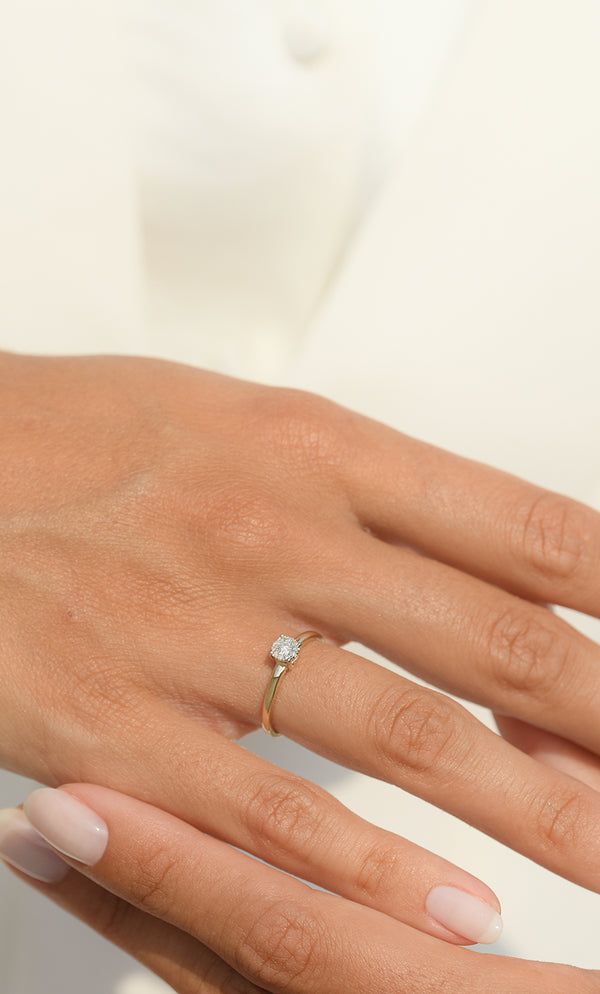 "Akna" Diamond Ring 0.11/11 - 375/1000 Yellow Gold