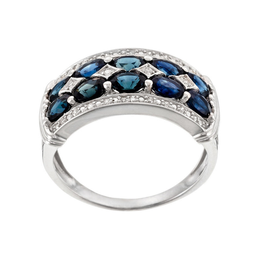 "Hanoi" Ring, D0,09/24 & Sapphire 2,5/10 - 375/1000 White Gold