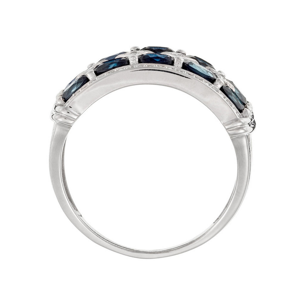"Hanoi" Ring, D0,09/24 & Sapphire 2,5/10 - 375/1000 White Gold