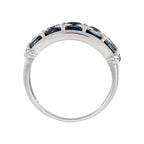"Hanoi" Ring, D0,09/24 & Sapphire 2,5/10 - 375/1000 White Gold