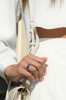 Bague "Hanoï" Diamants 0,09/24 & Spahir 2,5/10 - Or Blanc 375/1000