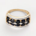 Anillo "Hanoi" D0.09/24 y Spahir 2.5/10 - Oro amarillo 375/1000