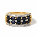 Bague "Hanoï" Diamants 0,09/24 & Spahir 2,5/10 - Or Jaune 375/1000