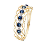 Anillo "Pianosa" Zafiro 0.38/6 - Oro amarillo 375/1000
