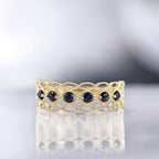 Anillo "Pianosa" Zafiro 0.38/6 - Oro amarillo 375/1000