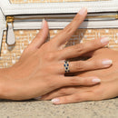 Bague "Siam" Diamants 0,15/28 & Saphir 2/8 - Or Jaune 375/1000